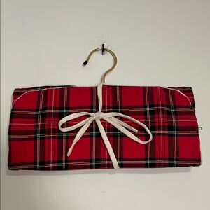 J. Crew Red Black Tartan Plaid Hanging Jewelry Holder